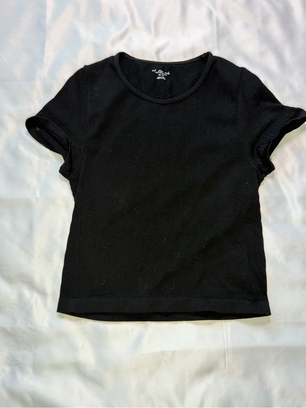 Urban Outfitters Black Ribbed Cropped Tee